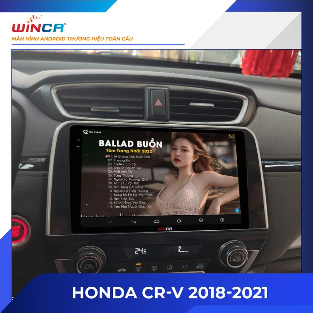 Màn hình Android Winca S300+ Pro / S200+ Pro QLED 2K lắp trên Honda CR-V 2018-2021 — ảnh của hãng Winca