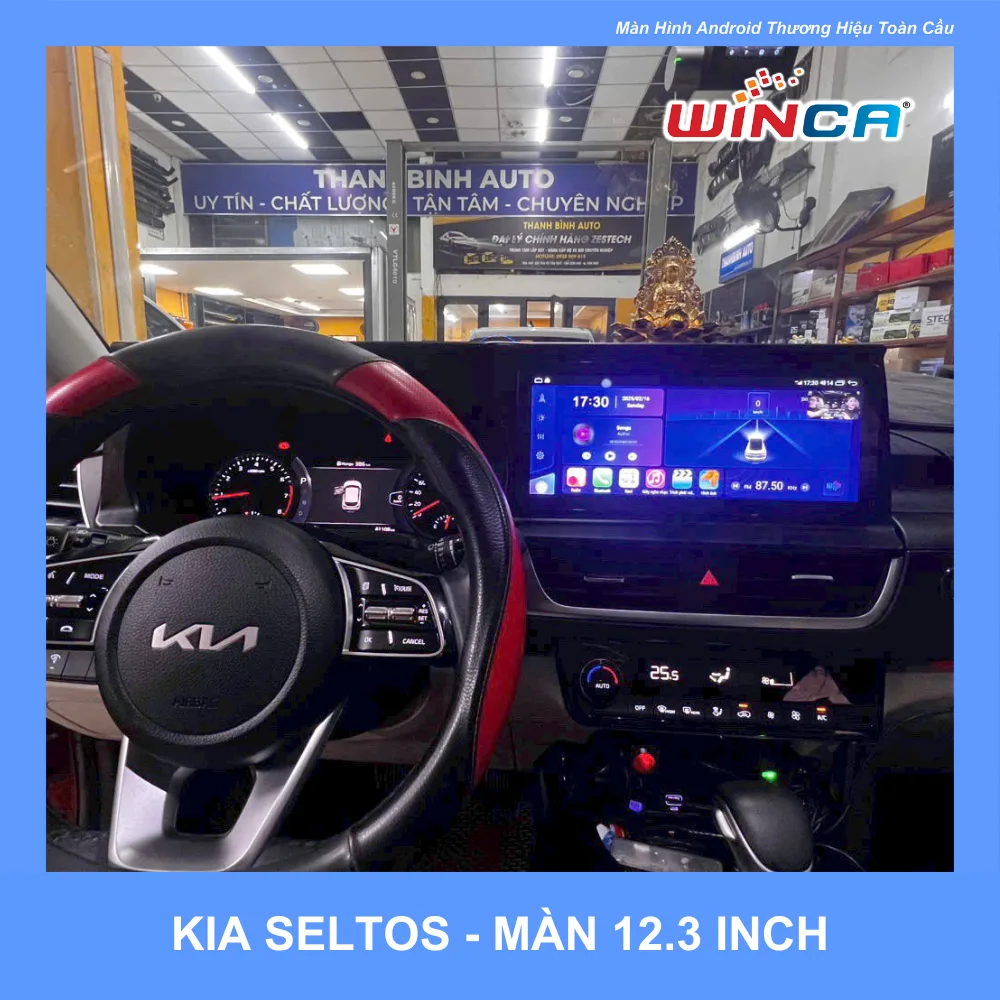 Màn hình Android Winca 12.3 inch lắp trên Kia Seltos — ảnh của hãng Winca