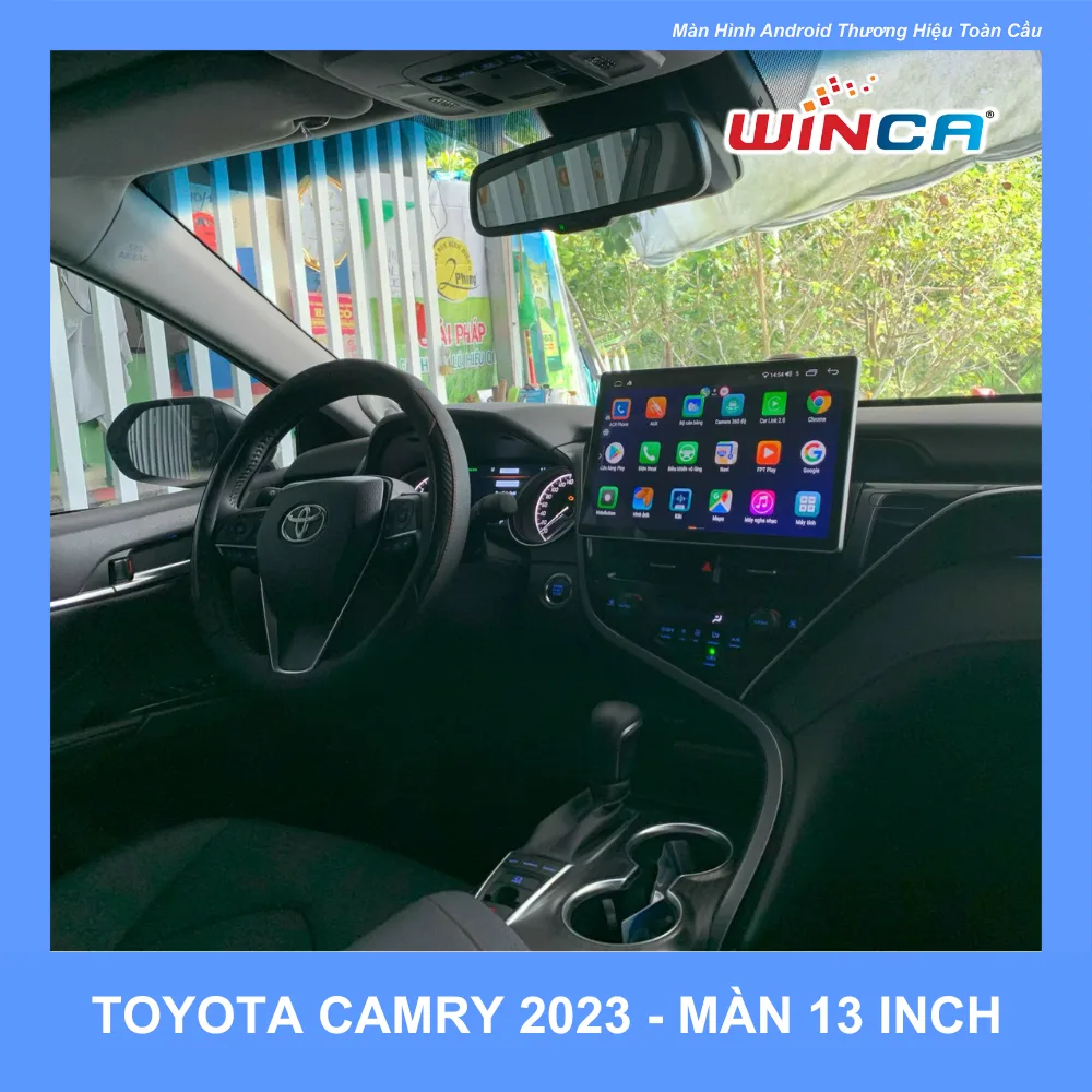 Màn hình Android Winca 13 inch lắp trên Toyota Camry 2023 — ảnh của hãng Winca