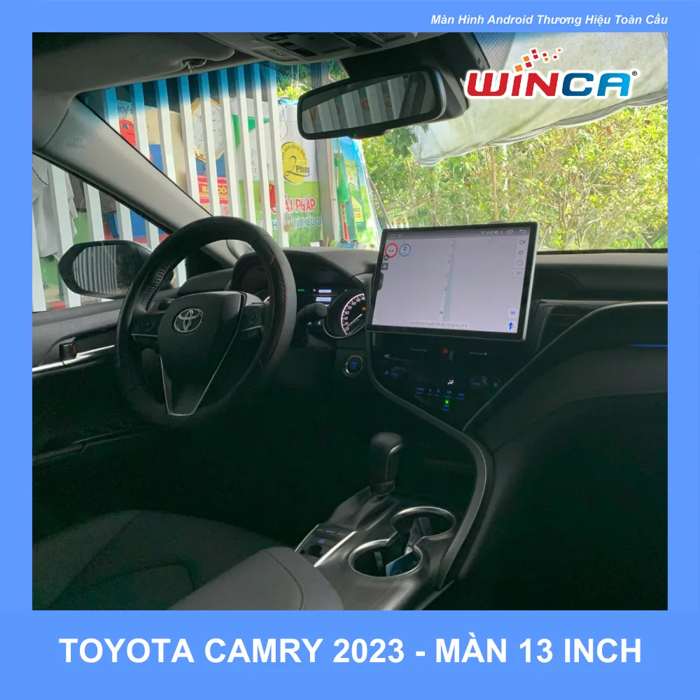 Màn hình Android Winca 13 inch lắp trên Toyota Camry 2023 — ảnh của hãng Winca