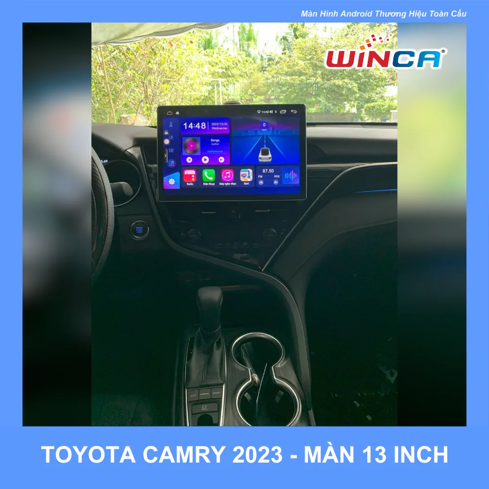 Màn hình Android Winca 13 inch lắp trên Toyota Camry 2023 — ảnh của hãng Winca