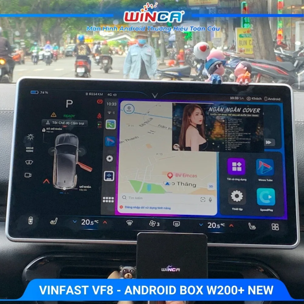 Android Box Winca W200+ New lắp trên VinFast VF8 — ảnh của hãng Winca