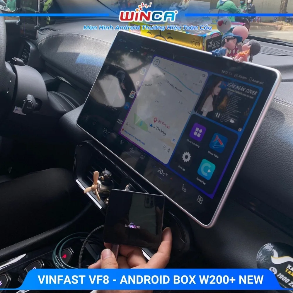 Android Box Winca W200+ New lắp trên VinFast VF8 — ảnh của hãng Winca