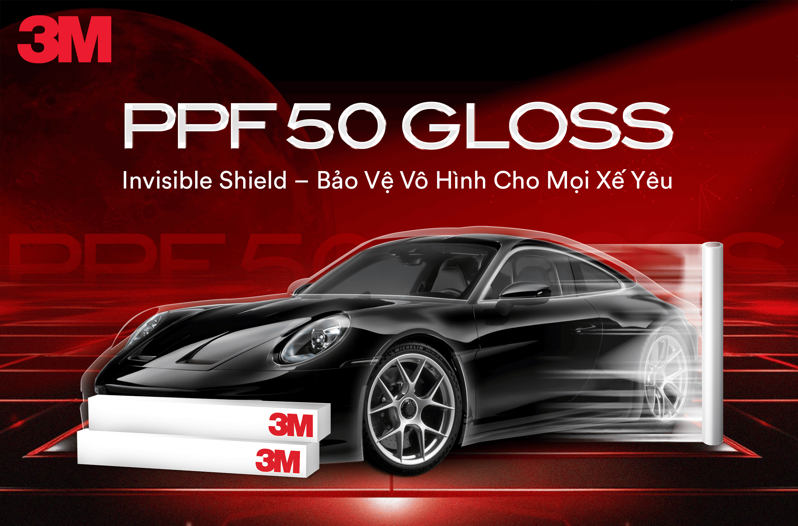 Dán phim 3M PPF 50 Gloss Series bảo vệ xe toàn diện