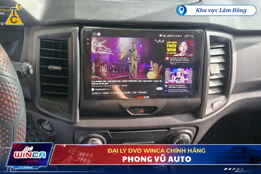 Lắp màn hình Winca tại Phong Vũ Auto Đắk Mil, Lâm Đồng