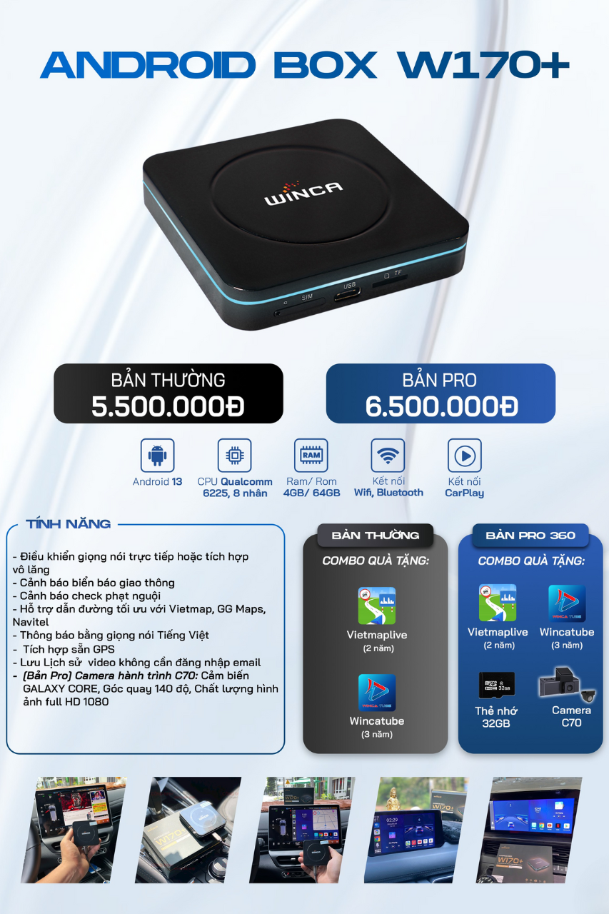 Bảng báo giá của Android Box W170+