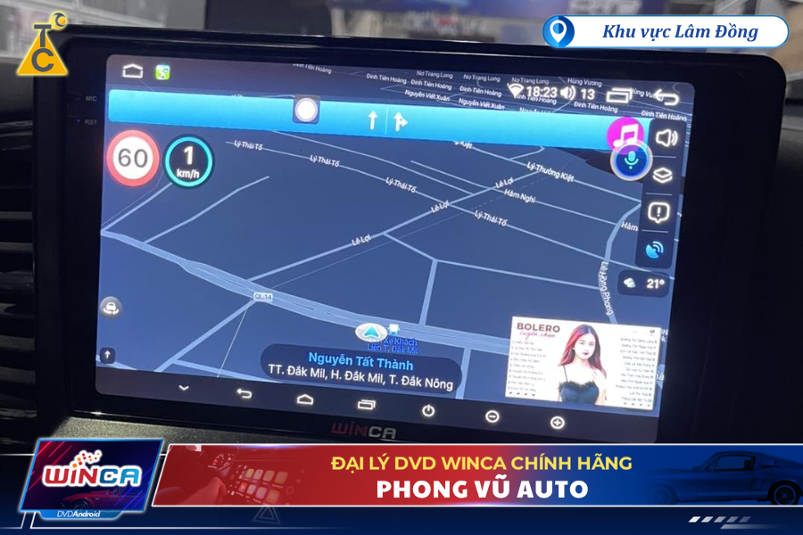 Lắp màn hình Winca tại Phong Vũ Auto Đắk Mil, Lâm Đồng