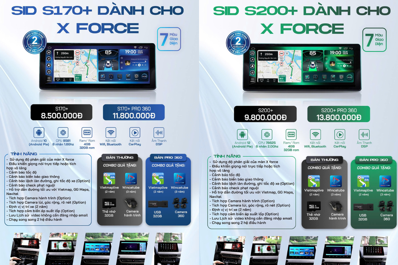 SID S170+ và SID S200+ dành cho xe XForce