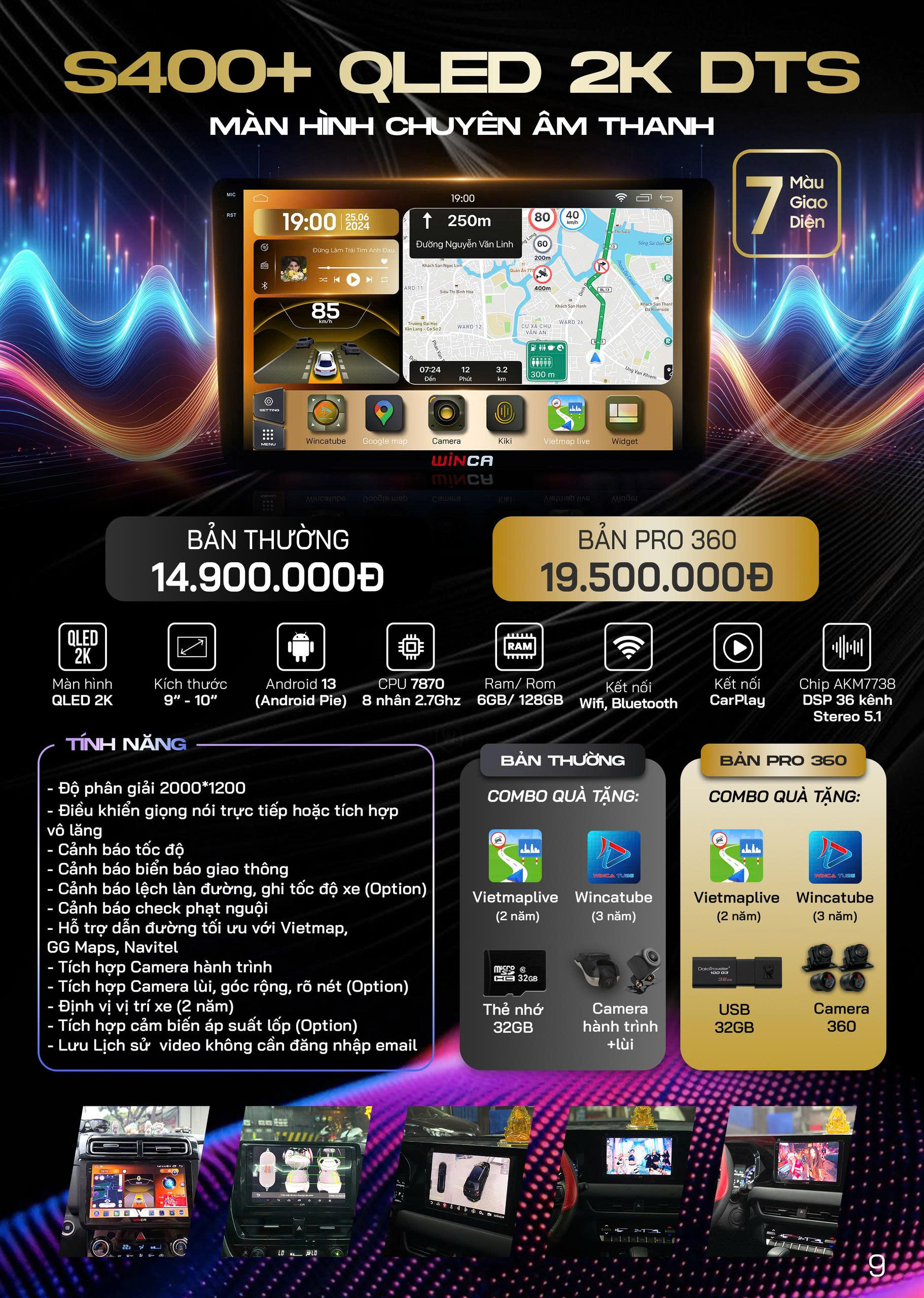  Đỉnh cao công nghệ hình ảnh và âm thanh trong xe hơi với màn hình Android Winca S400+ QLED 2K DTS