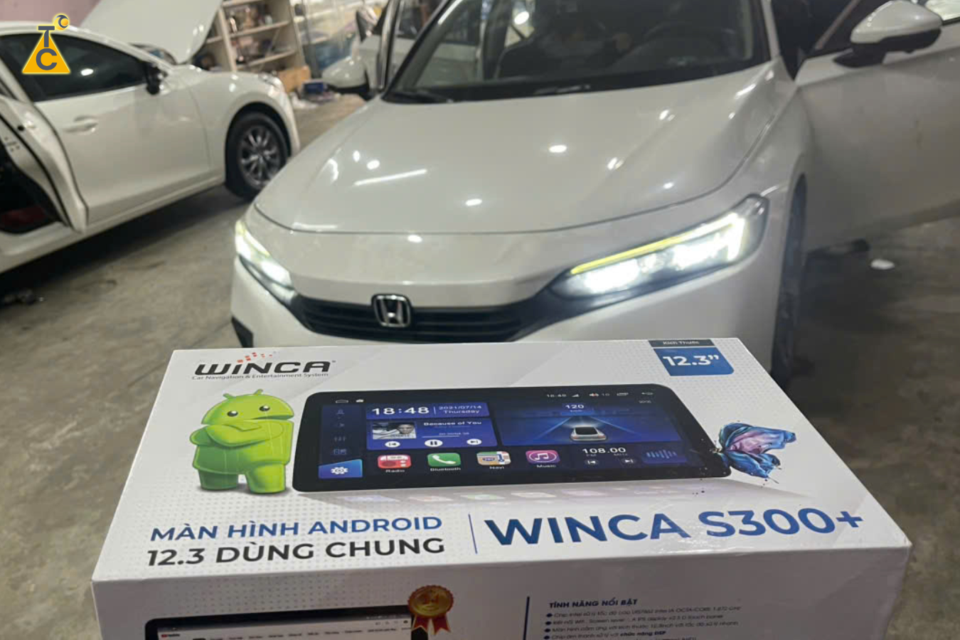 Lắp màn hình Android S300+ Pro 360 2K 12.3 inch cho Civic