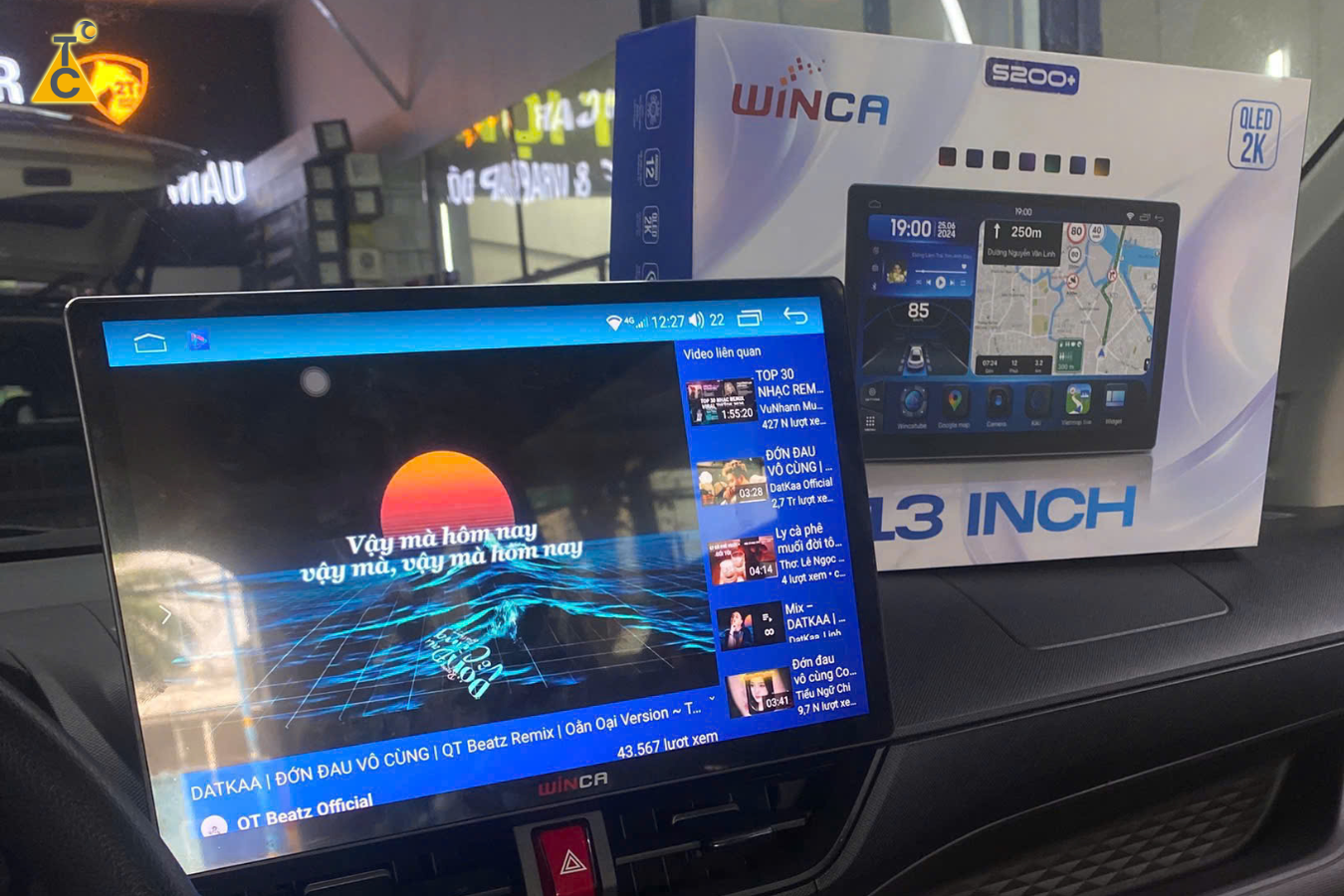 hộp sản phẩm màn hình winca s300 13 inch 2k dts lắp toyota veloz