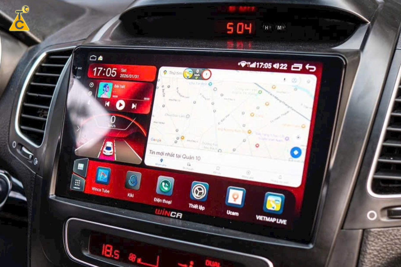 lắp màn hình sorento 2015 winca s200 pro giao diện vietmap live